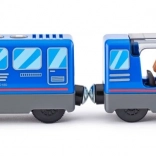 Osebni vlak z vlakovodjo in potniki na baterije