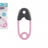 Ropotuljica za dojenčke v obliki sponke, siva in roza