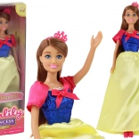 Lutka Anlily Princesa z dolgimi temnimi lasmi in rumeno obleko
