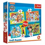 Puzzle 4v1 TAČKE NA PATRULJI vesela druščina 3+ TREFL