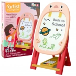 Dvostranska magnetna tabla z igrami za otroke roza