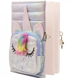 dnevnik samorog z žepkom bel, ključavnica in ključek, A5