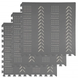 Pena podloga HUMBI 180 × 60 cm, velike vodoodporne sestavljanke, varna, 3 kosi, sivo boho