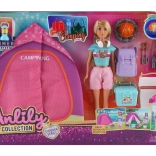 Punčka s šotorom in učinki set 30 cm