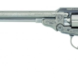 Kavbojski srebrni kovinski revolver - 8 strelov