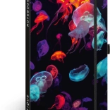 NOTIQUE črtasti zvezek 13 × 21 cm z elastiko in zanko