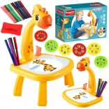 Projekcijska risalna mizica Žirafa z flomastri WOOPIE