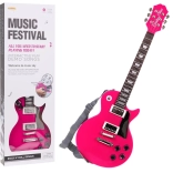 Otroška električna kitara s slušalkami in mikrofonom – Rožnata