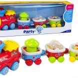 barvita izobraževalna vlakovna kompozicija za malčke s svetlobnimi in zvočnimi učinki