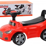 Poganjalec z naslonom, hupo in shranjevalnim prostorom – rdeč