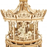 Leseni vrtiljak - 3D Sestavljanka s Predalčkom za Glasbo