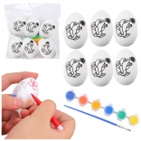 Komplet polistirenskih velikonočnih jajčk za barvanje z motivom zajčka, 6 kos