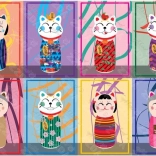 Sestavljanka maneki kokeshi 1000 koščkov