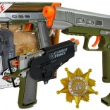 Policijski komplet s pištolo 20 cm, značko, piščalko in tokem s svetlobnimi ter zvočnimi učinki