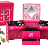 Komplet za izdelavo otroškega nakita s perlicami in obeski v škatlici za nakit, 1267 kosov