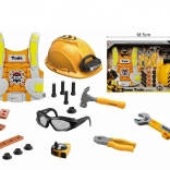 otroški komplet orodja z jopičem, čelado in svetilko