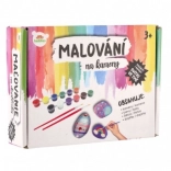 Slikanje na kamne, ki svetijo v temi – kreativni set z barvami in čopiči