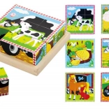 Babu slikovne kocke živali na kmetiji – 9 kock