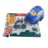 TOP BRIGHT lesena sestavljanka z igračo – policijski avto, 24 kosov