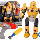 Vijačni robot s svetlobnimi in zvočnimi učinki – sestavljanka z vrtalnikom in dodatki, rumen