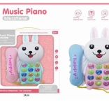 Interaktivni namizni telefon za otroke Zajček z LED lučmi in zvoki