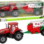 Rdeč traktor s škropilnico – set za male kmete