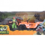 Komplet z dinozavrom s terenskim vozilom in figurami