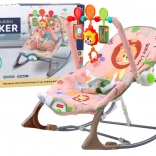 Zibelka za dojenčke Rožnati Lev z vibracijami in zvokom