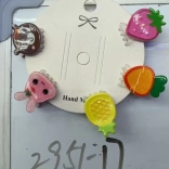 Sponke za lase z motivi sadja, komplet 5 kosov