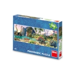 Panoramske puzzle Dino Dinosavri ob jezeru 150 koščkov