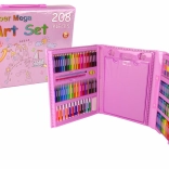 rožnat ustvarjalni kovček 208 delov za otroke