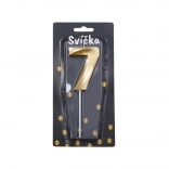 Zlata svečka v obliki številke 7