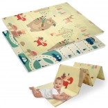 Dvoslojna zložljiva penasta podloga XPE 120 × 180 cm z živalskimi in cestnimi motivi HUMBI