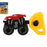 Mini izstreljevalni avtomobilček monster truck, plastika, 4 cm, 3 barve