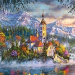 Diamantno slikanje: Rezidenca na otoku 80x40 cm