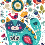 Sestavljanka mačka in ptiči 1000 kosov