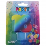 Rojstnodnevna svečka številka 18, mavrična