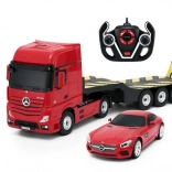 rc tovorno vozilo mercedes-benz actros s prikolico in mercedes-benz amg gt