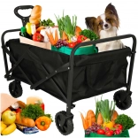 Zložljiv turistični voziček za nakupe z vrtljivimi kolesi in teleskopsko ročico