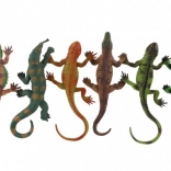 Set gumijastih kuščarjev s priseskom v škatli