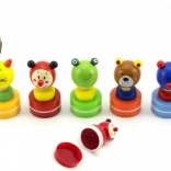 Lesen žig okrogle oblike za otroke, 6 cm – živalice, mešanica motivov