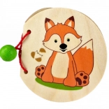 Lesena slikanica z lisico in gozdnimi živalmi