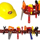 Otroški set malega popravljalca s pasom za orodje in čelado