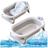 Zložljiva kadica za dojenčke z blazino in termometrom siva