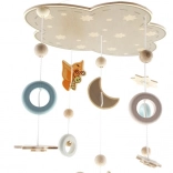 Viseti vrtiljak medvedek iz naravnega lesa