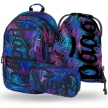 Šolski set BAAGL Core Palm – nahrbtnik, peresnica in vrečka