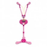 PLEJO Stojalo z dvema mikrofonoma rožnato