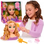 Glava za česanje PRINCESA DISNEY RAPUNZEL – styling komplet z dodatki
