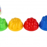 Plastični modelčki za pesek – okrogle potičke 8 cm, set 4 kos v mrežici