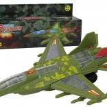 Vojaško lovsko letalo s svetlobnimi učinki in zvoki – zeleno